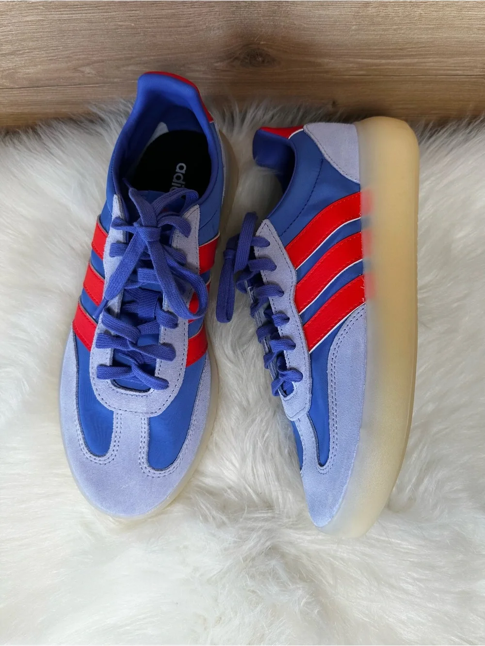 adidas Barreda Decode Lavender Sneaker with Coral Stripes Size 7.5